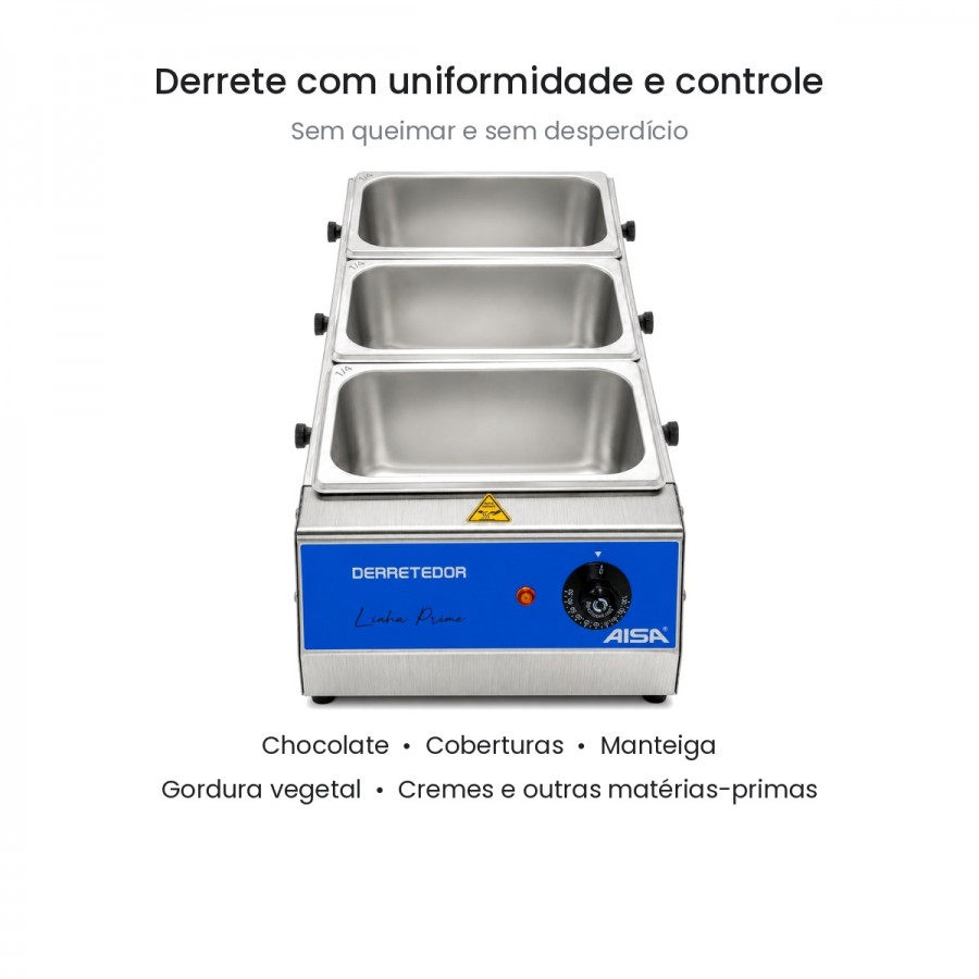 Derretedor Banho Maria 3 Cubas 2,5L